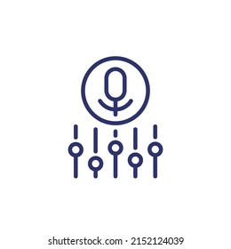 microphone settings line icon on white