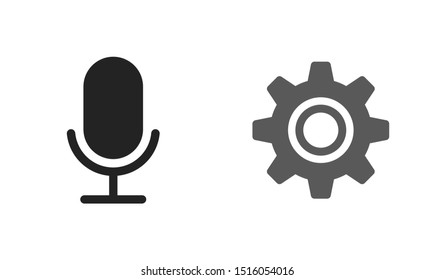 Microphone settings vector icon, Web design icon. 