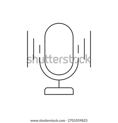 Microphone showing continuous, pulsating sound waves for ongoing transmission.