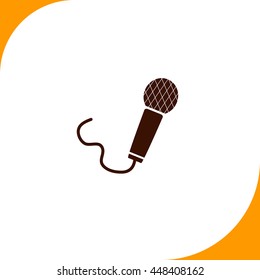 Microphone sign. Brown icon on white background