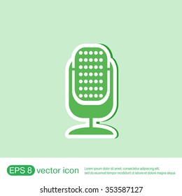 microphone sign. character singing and the music industry