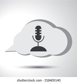 Microphone sign flat icon