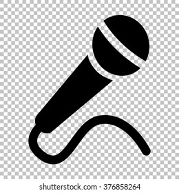 Microphone sign. Flat style icon on transparent background