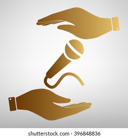 Microphone sign Golden Effect.