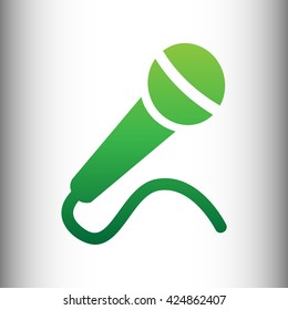 Microphone sign. Green gradient icon