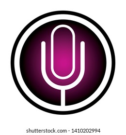 microphone sign icon isolated round icon vector illustration graphic design