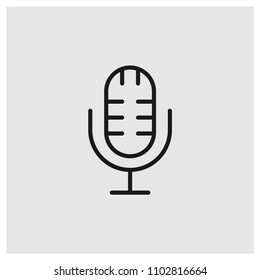 Microphone sign icon in trendy flat style isolated on grey background, modern symbol vector illustration for web