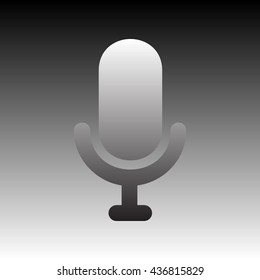 Microphone sign illustration. Gradient icon on gradient background.