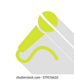 Microphone sign illustration. Pear icon with flat style shadow path.