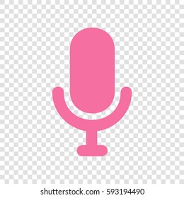 Microphone sign illustration. Vector. Cyclamen icon on transparent background.