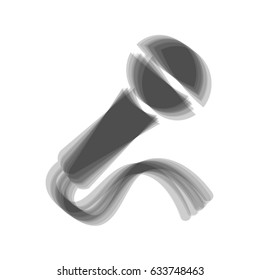 Microphone sign illustration. Vector. Gray icon shaked at white background.