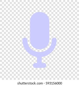 Microphone sign illustration. Vector. Periwinkle icon on transparent background.