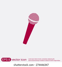 microphone sign. musical symbol singing. pop sign