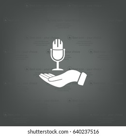 Microphone sign. Save or protect symbol by hands