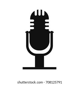 Microphone sign. Vector black icon on white background