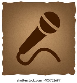 Microphone sign. Vintage effect