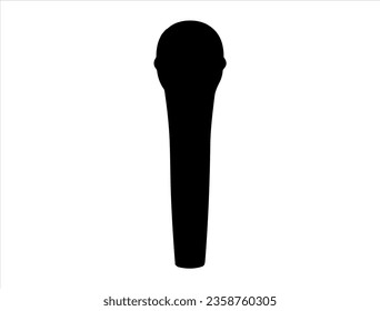Microphone silhouette vector art white background
