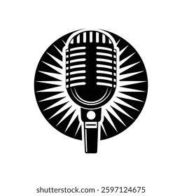 Microphone Silhouette in Vector Design