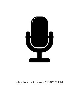 Microphone Silhouette - Vector Illustration - Isolated On White Blackground