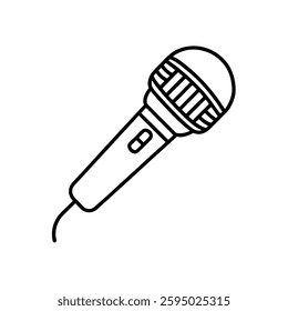 a microphone silhouette vector on white background