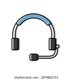 Ilustración del vector de color simple del micrófono.