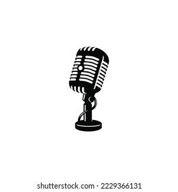 Microphone simple flat icon vector