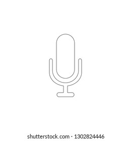 Microphone. simple flat vector icon illustration. outline line symbol - editable stroke