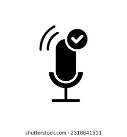 microphone simple icon logo illustration