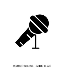 microphone simple icon logo illustration