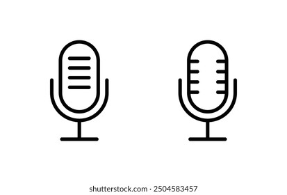 Conjunto de iconos simples de micrófono. Vector de iconos de podcast. Icono de Vector de voz