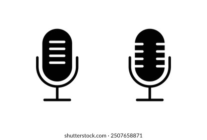 microphone simple icon set. podcast icon vector. Voice vector icon