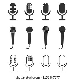 Iconos sencillos de micrófono