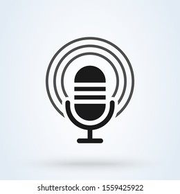 microphone Simple vector modern icon design illustration.