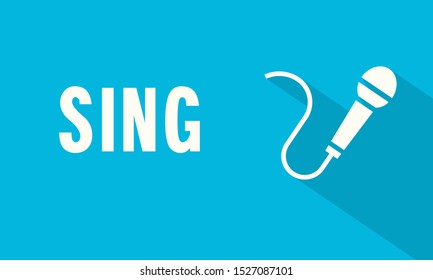 microphone sing song background flat design. Music song background