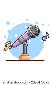 Microphone for singing icon cartoon illustration