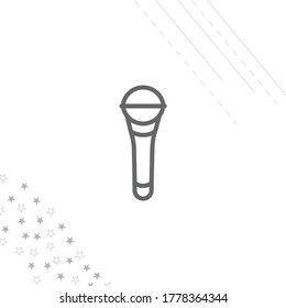 microphone for singing isolated line icon for web and mobile