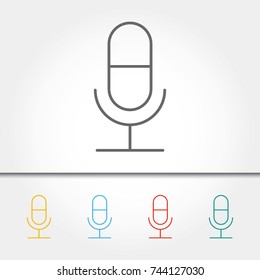 Microphone Single Icon Vector Illustration