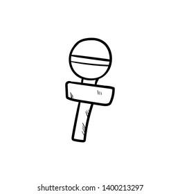 microphone sketch doodle icon vector
