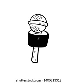 Microphone Sketch Doodle Icon Vector