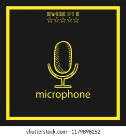 microphone sketch vector icon