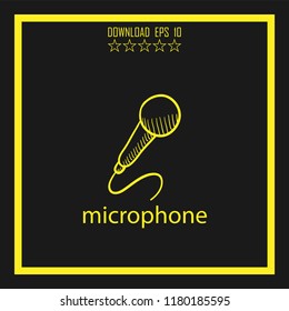 microphone sketch vector icon