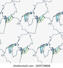 Mikrofon-Skizze, Vektorgrafik, isoliertes Gestaltungselement