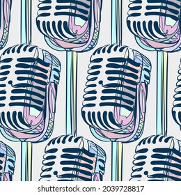 microphone sketch vector illustration isolated design element isolated