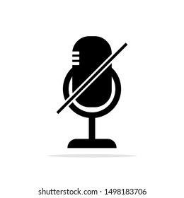 Microphone With Slash Interface Symbol For Mute Audio free icon