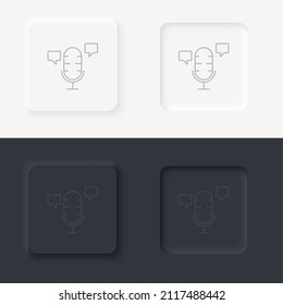 Mikrofon, clever, Chat-Bble-Symbol - Vektorgrafik. Vektorsymbol der künstlichen Intelligenz