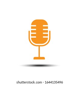 Microphone solid icon, 64x64 pixel perfect icon, small shadow on white background