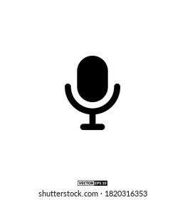 microphone solid icon, design inspiration vector template for interface