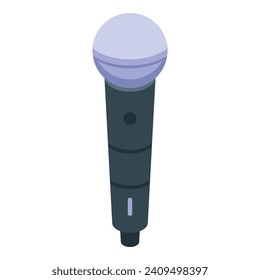 Microphone sound icon isometric vector. Video edit. Content production