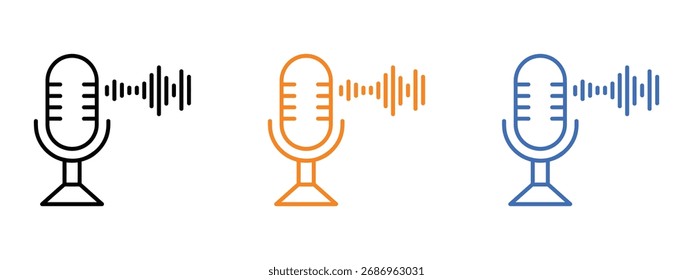Mikrofon-Ton-Icon-Vektor. digitales Rundfunk- und Voiceover-Symbol. Vektorgrafik.