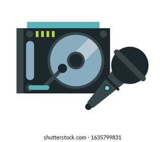 microphone sound with lp player vector illustration design